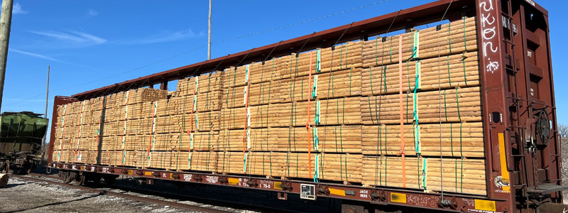 Centerbeam flat with dimensional lumber needed addtional strapping in transit
